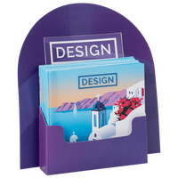 Thekendisplay rund mit Flyerhalter, DIN A5, 4/0-farbig einseitig bedruckt