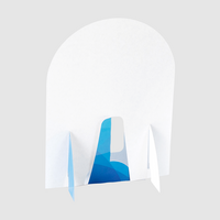 Thekendisplay rund mit Flyerhalter, DIN lang, 4/0-farbig einseitig bedruckt