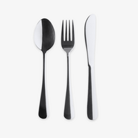 Besteckset aus Edelstahl 3 teilig, Silber