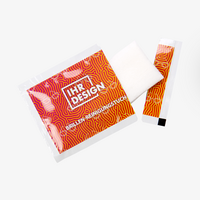 Feuchtes Brillen-Reinigungstuch, farbig bedruckt, Motiv, Offen