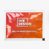 Feuchtes Brillen-Reinigungstuch, farbig bedruckt, Motiv