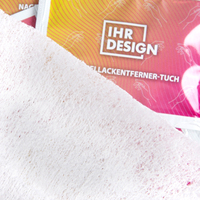 Nagellackentferner, farbig bedruckt, Motiv, details