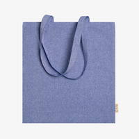 Tragetasche aus pre-recycelter Baumwolle Langhenkel blau