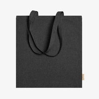 Tragetasche aus pre-recycelter Baumwolle Langhenkel schwarz