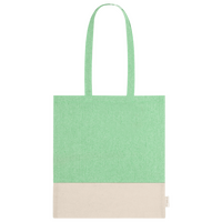 Tragetasche aus recycelter Baumwolle, zwei Farbtöne, 120 g/m², ohne Werbeanbringung