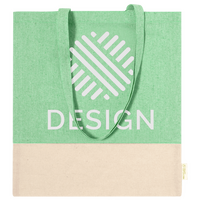 Tragetasche aus recycelter Baumwolle, zwei Farbtöne, 120 g/m²