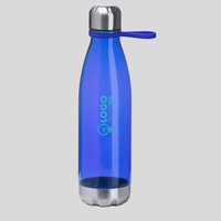 Transparente Sportflasche, einseitig bedruckt, blau