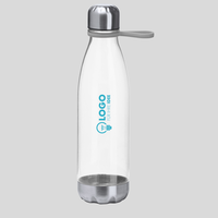 Transparente Sportflasche, einseitig bedruckt, weiß