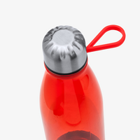 Transparente Sportflasche 700 ml rot Deckel