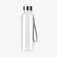 Transparente Sportflasche aus RPET mit Handschlaufe 600 ml transparent