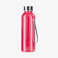 Transparente Sportflasche aus RPET mit Handschlaufe 600 ml rot
