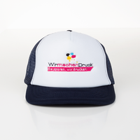 Trucker Cap, farbiges Stickmotiv, liegend, Schwarz