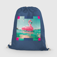 Turnbeutel, farbig bedruck, Blau