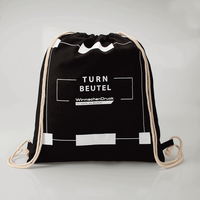 Turnbeutel, bedruckt, schwarz 