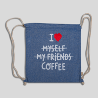 Turnbeutel, farbig bedruckt, blau