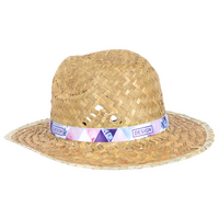 Unisex-Cowboy-Strohhut natur mit bedrucktem Hutband