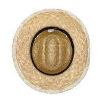 Unisex-Cowboy-Strohhut natur mit bedrucktem Hutband