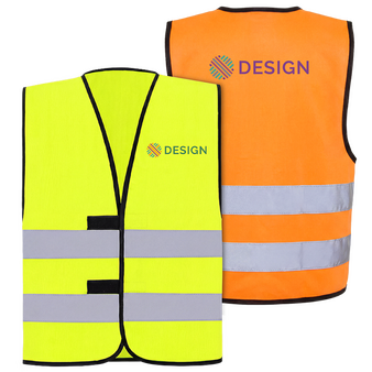 Unisex-Signalweste, beidseitig bedruckt, Brust und R&uuml;cken