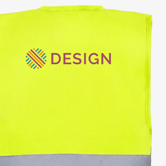Unisex-Signalweste, beidseitig bedruckt, Druck R&uuml;cken