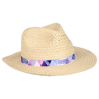 Unisex-Strohhut aus Kunstfasern mit bedrucktem Hutband