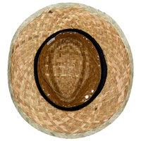 Unisex-Strohhut natur mit bedrucktem Hutband