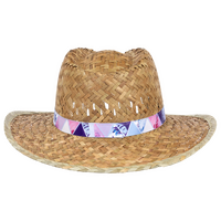 Unisex-Strohhut natur mit bedrucktem Hutband