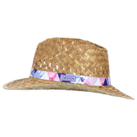 Unisex-Strohhut natur mit bedrucktem Hutband