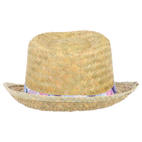 Unisex-Trilby-Palmblatthut mit bedrucktem Hutband