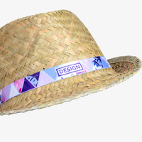 Unisex-Trilby-Palmblatthut mit bedrucktem Hutband