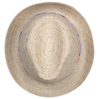 Unisex-Trilby-Strohhut aus synthetischem Papier mit bedrucktem Hutband