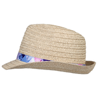 Unisex-Trilby-Strohhut aus synthetischem Papier mit bedrucktem Hutband