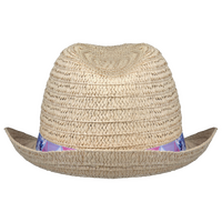 Unisex-Trilby-Strohhut aus synthetischem Papier mit bedrucktem Hutband