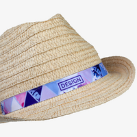 Unisex-Trilby-Strohhut aus synthetischem Papier mit bedrucktem Hutband
