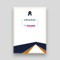 Urkunde, farbig bedruckt, Form