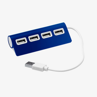 USB Hub mit 4 USB-Anschluessen, Blau 
