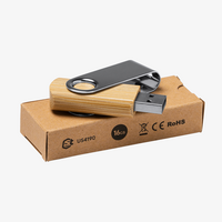 USB-Stick aus Bambus 16 GB mit Metallbügel, Personalisierung auf Anfrage