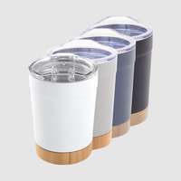 Vakuumisolierter Edelstahlbecher mit Bambusboden unbedruckt