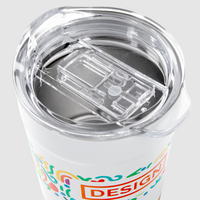 Vakuumisolierter Edelstahlbecher mit Bambusboden bedruckt