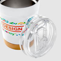 Vakuumisolierter Edelstahlbecher mit Bambusboden bedruckt