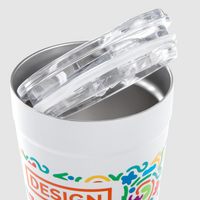 Vakuumisolierter Edelstahlbecher mit Bambusboden bedruckt