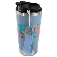 Vakuumisolierter Edelstahlbecher mit Trageschlaufe bedruckt