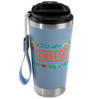 Vakuumisolierter Edelstahlbecher mit Trageschlaufe bedruckt