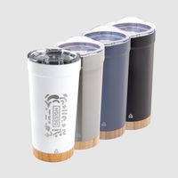 Vakuumisolierter XL-Edelstahlbecher mit Bambusboden graviert