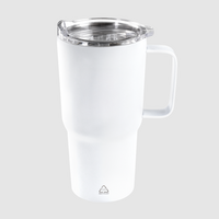 Vakuumisolierter XL-Edelstahlbecher mit Griff unbedruckt