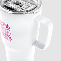 Vakuumisolierter XL-Edelstahlbecher mit Griff bedruckt