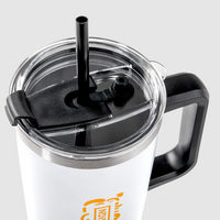 Vakuumisolierter XXL-Edelstahlbecher mit Griff bedruckt