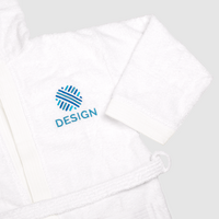 Velours-Bademantel mit Kapuze, Detailansicht