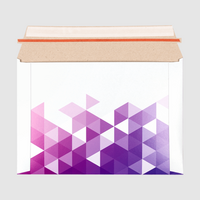 Versandtasche B5, 4/0 farbig bedruckt Rückseite geöffnet