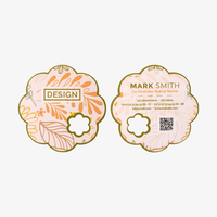 Visitenkarte Blume, 85 x 85 mm, 2-seitig, 4/4-farbig CMYK Gestaltung