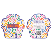 Visitenkarte Cupcake, 85 x 85 mm, 2-seitig, 4/4-farbig CMYK, Vorder- und Rückseite